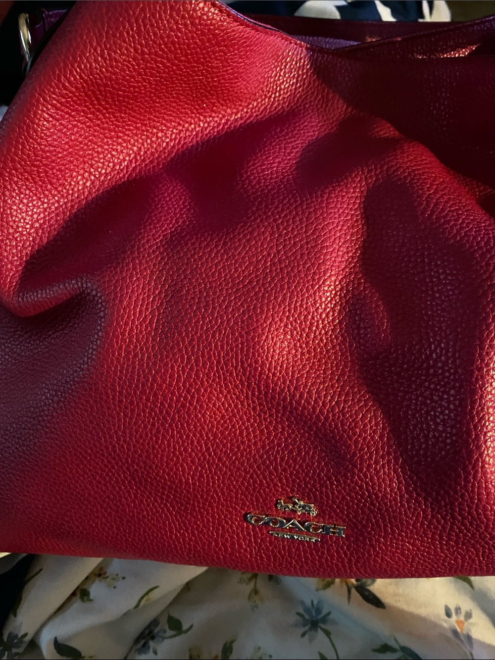 Coach Hot Pink Pebbled Leather Shoulder Bag New no tags